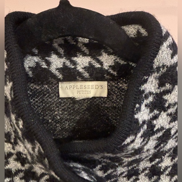 Appleseed Womens 8 Black White Houndstooth Plaid jacket/blazed - Picture 2 of 7